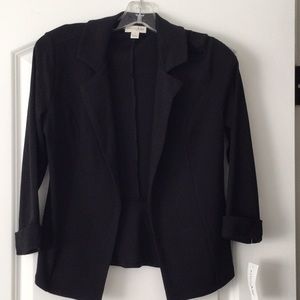 Maison Jules Open Front Knit Blazer 3/4 Sleeve